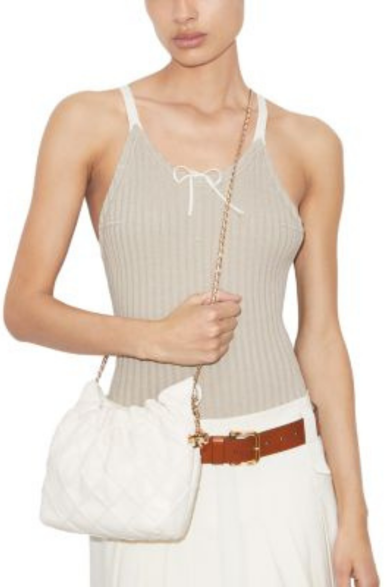 Tory Burch Fleming Mini Hobo Bag Light Cream 162451-252