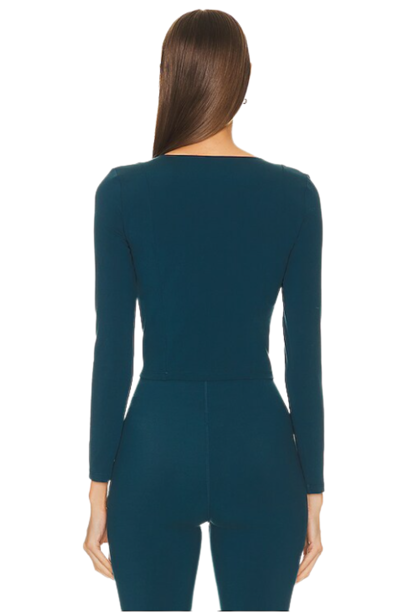 Bandier Deep V-Neck L/S Top Reflecting Pond LOK00258