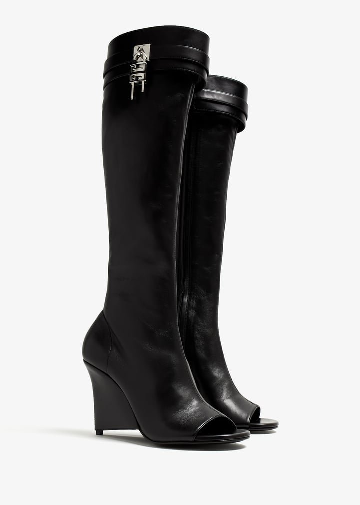 GIVENCHY WOMEN'S SHARK LOCK STILETTO SANDAL BOOTS 95 MM NWT