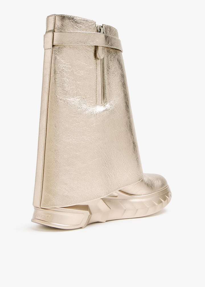 GIVENCHY WOMEN'S SHARK LOCK ANKLE BOOTS BIKER LOW WEDGE NWT