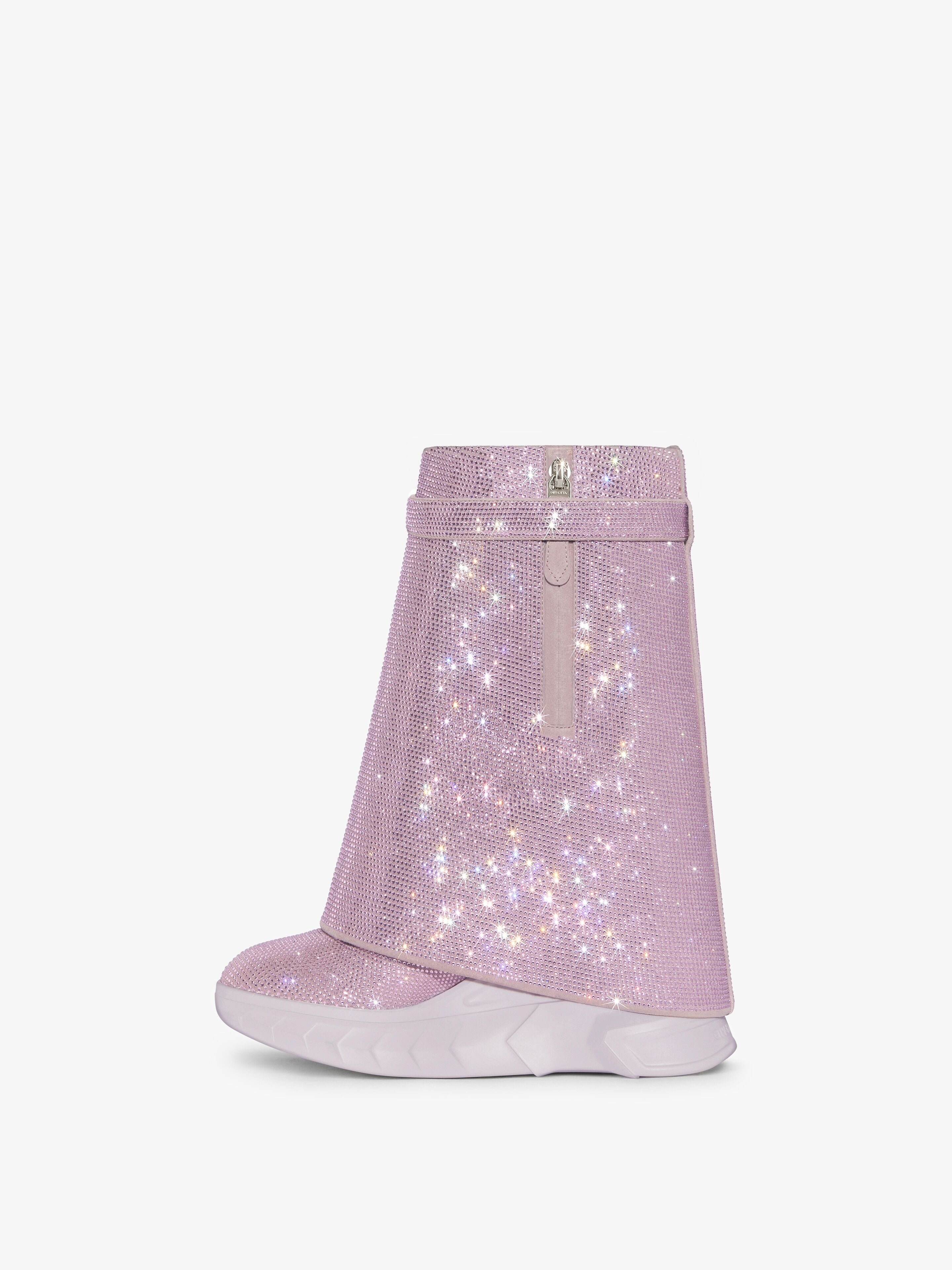 GIVENCHY WOMEN'S SHARK LOCK ANKLE BOOTS BIKER LOW WEDGE NWT