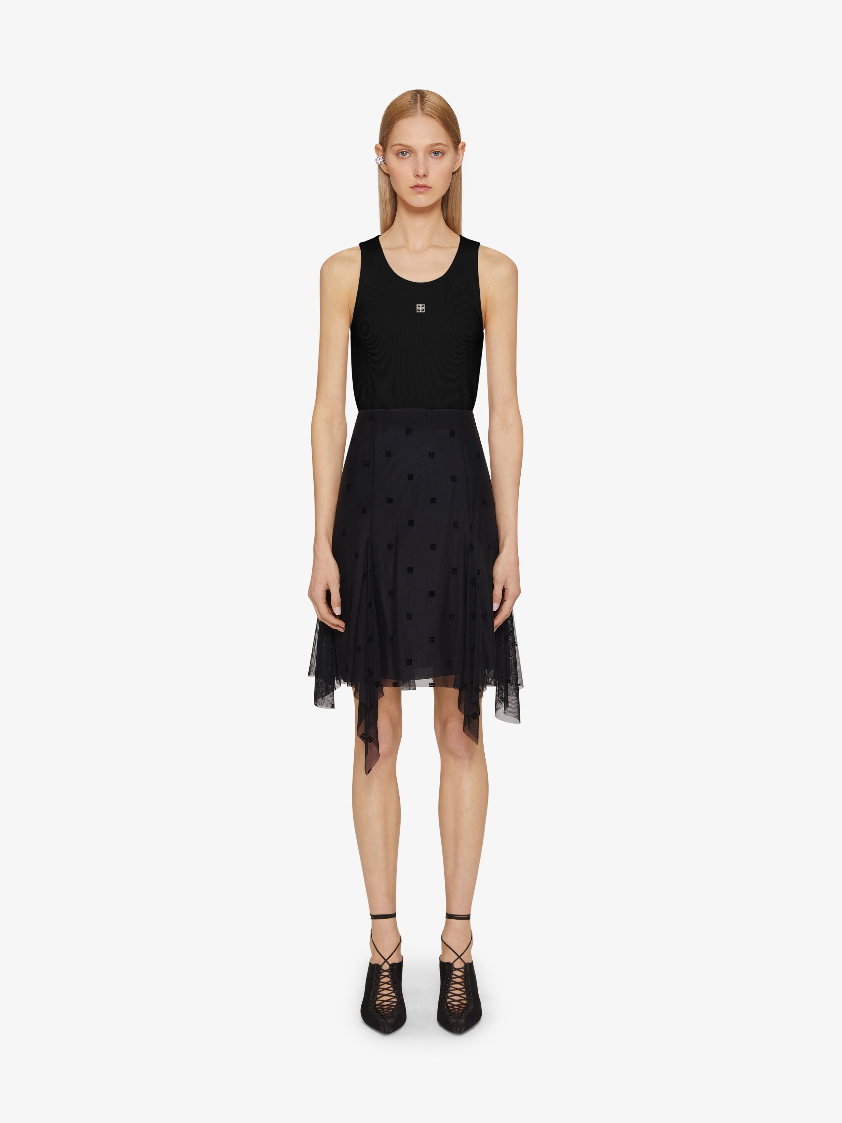 GIVENCHY WOMEN'S KNEE LENGHT TULLE SKIRT WITH POINTS NWT