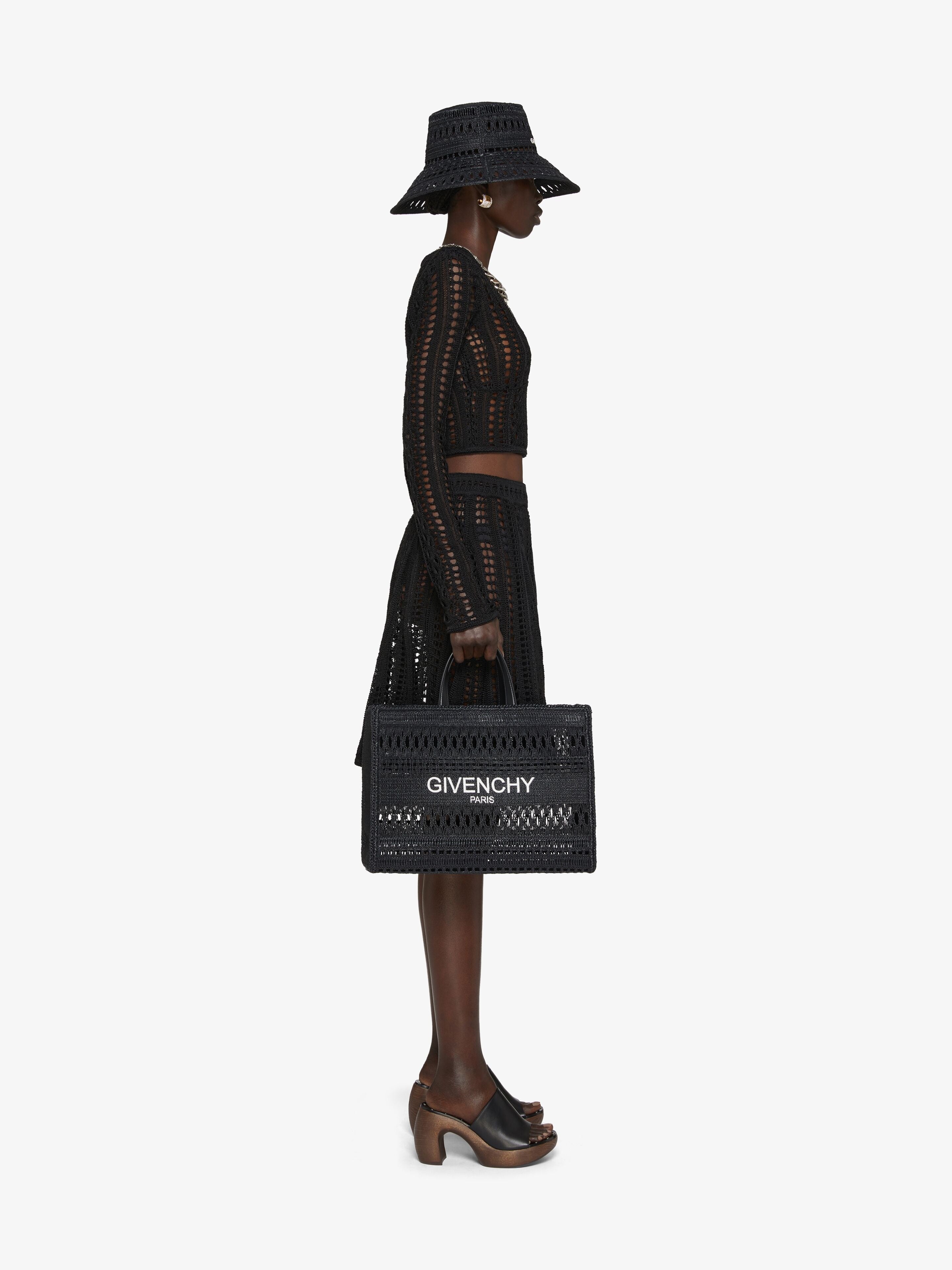 GIVENCHY WOMEN'S BLACK CROCHET CROPPED SWEATER