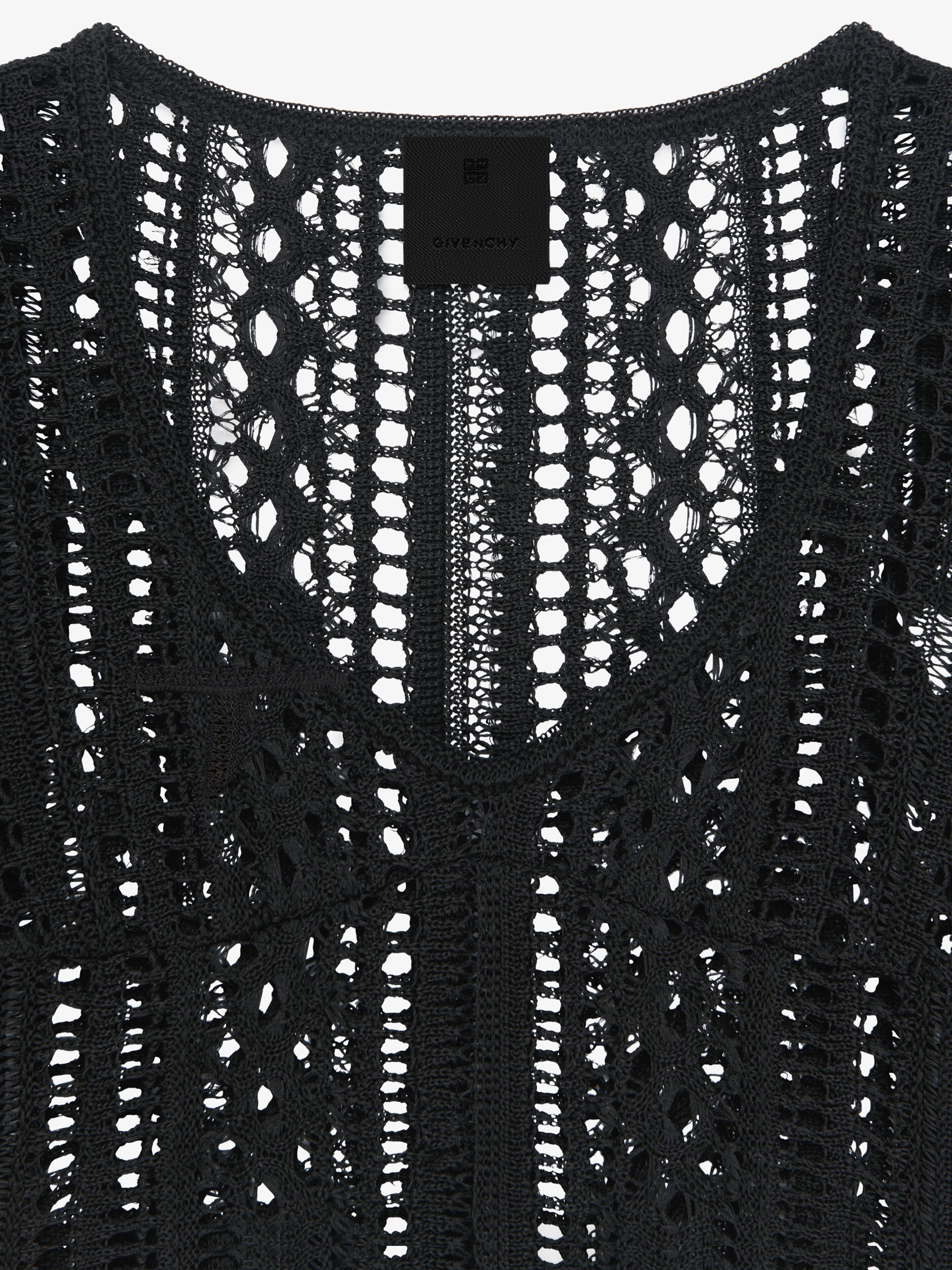 GIVENCHY WOMEN'S BLACK CROCHET CROPPED SWEATER