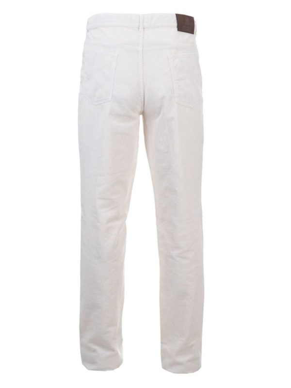 BRUNELLO CUCINELLI MEN'S OFF-WHITE STRAIGHT-LEG TROUSERS
