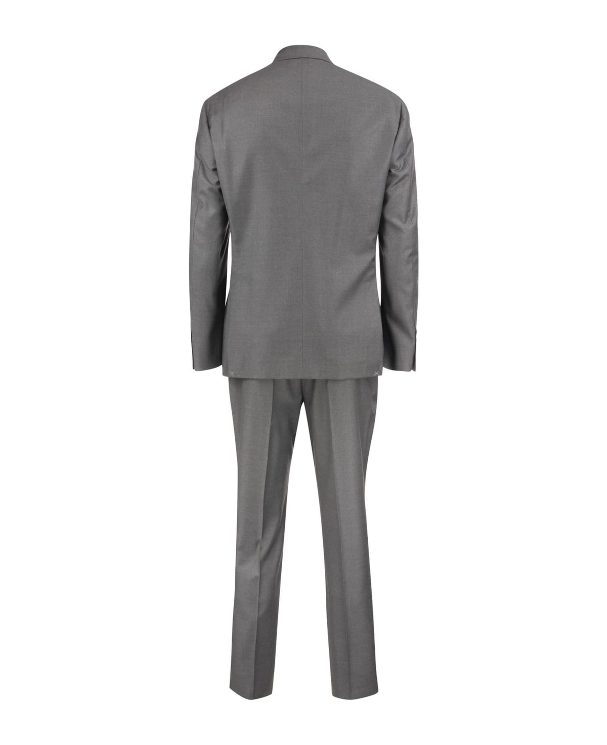 BRUNELLO CUCINELLI MEN'S MEDIUM GREY WOOL TAILORED BLAZER