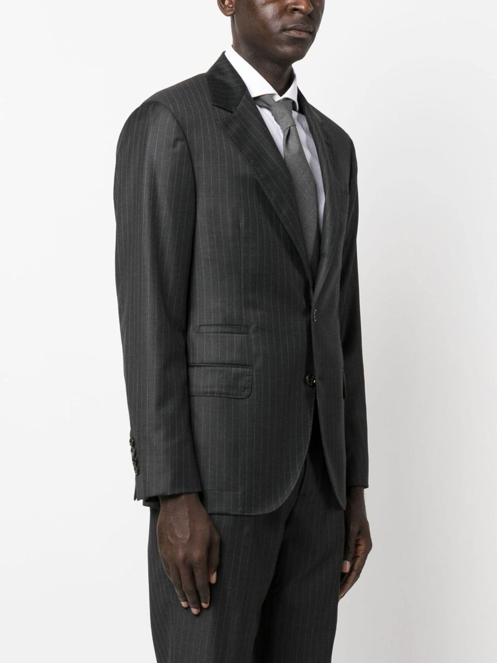 BRUNELLO CUCINELLI MEN'S DARK GREY WOOL TAILORED JACKET