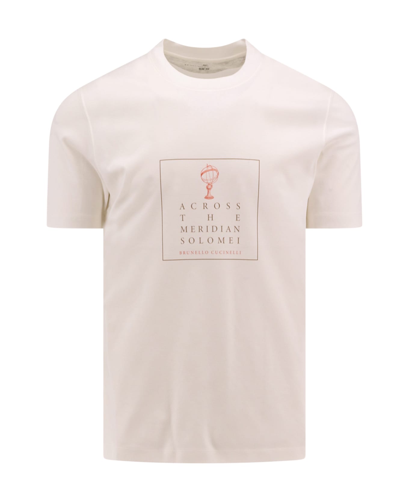 BRUNELLO CUCINELLI MEN'S OFF WHITE CREW NECK T-SHIRT