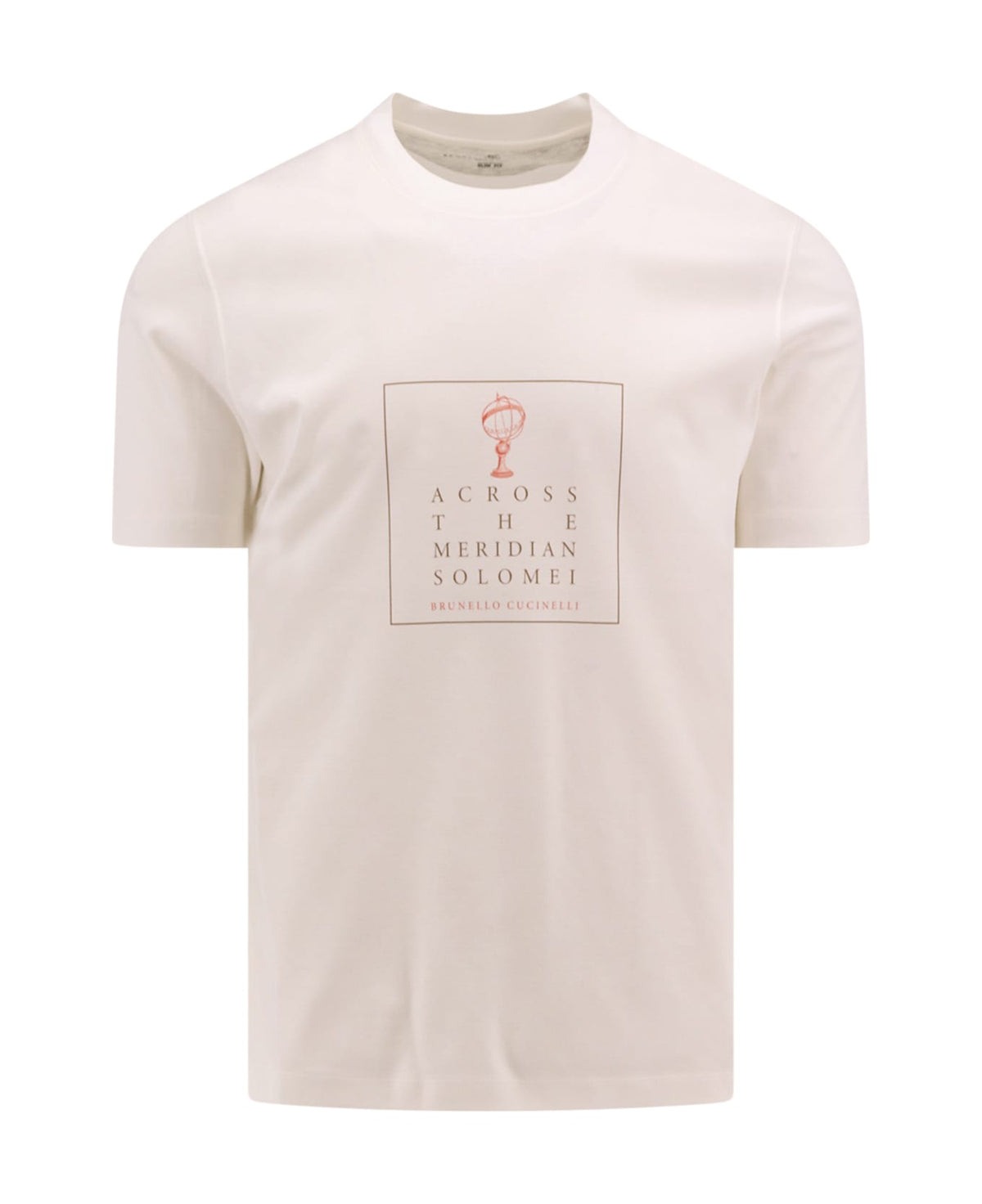 BRUNELLO CUCINELLI MEN'S OFF WHITE CREW NECK T-SHIRT
