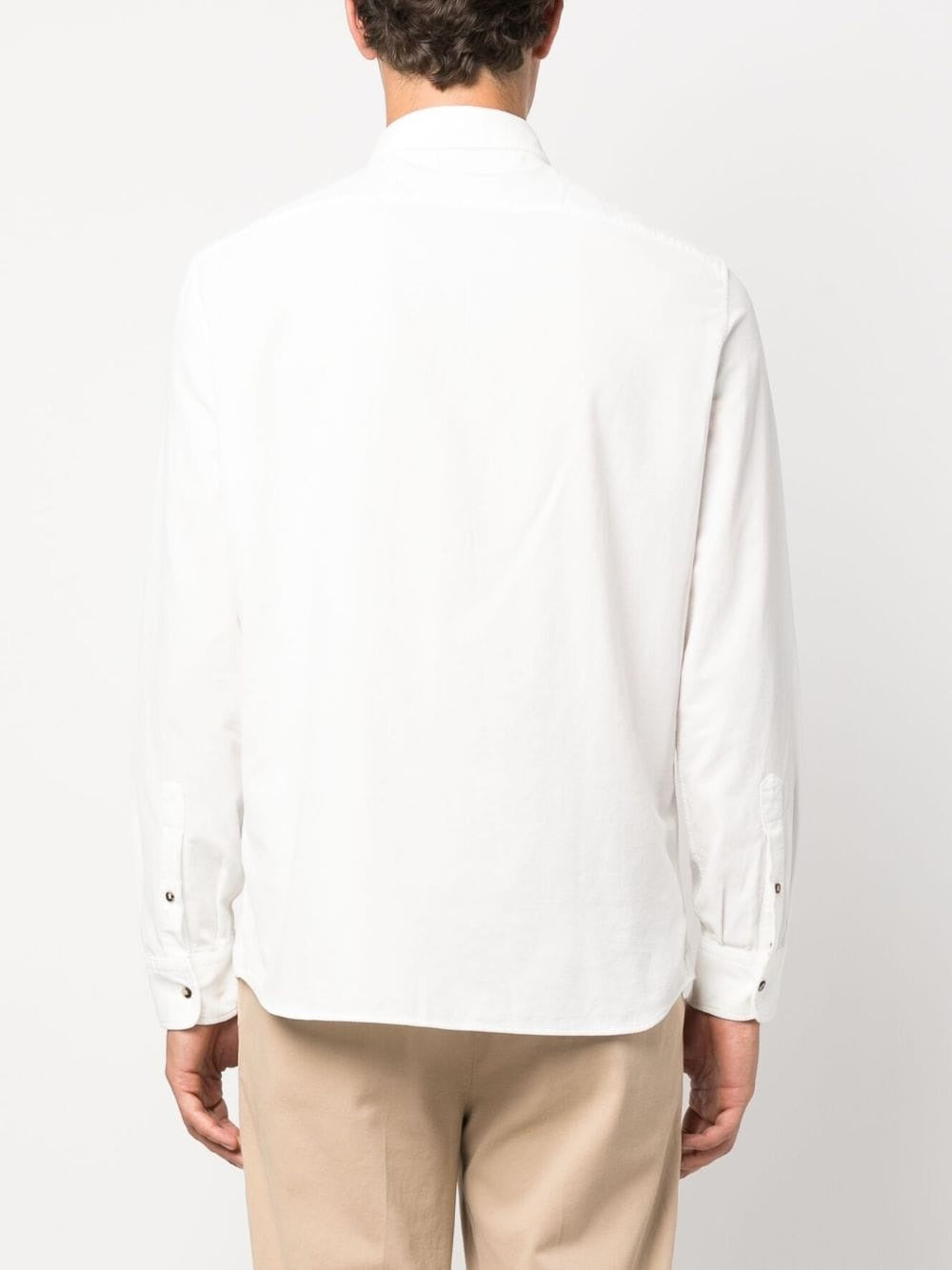 BRUNELLO CUCINELLI MEN'S SNOW BUTTON DOWN SHIRT