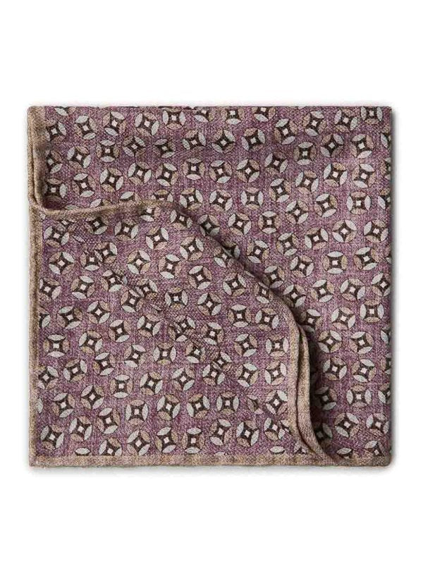 BRUNELLO CUCINELLI MEN'S PATTERNED POCKET SQUARE WITH GEOMETRIC DESIGN