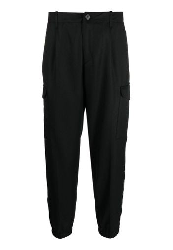 BRUNELLO CUCINELLI MEN'S BLACK WOOL RELAXED TROUSERS