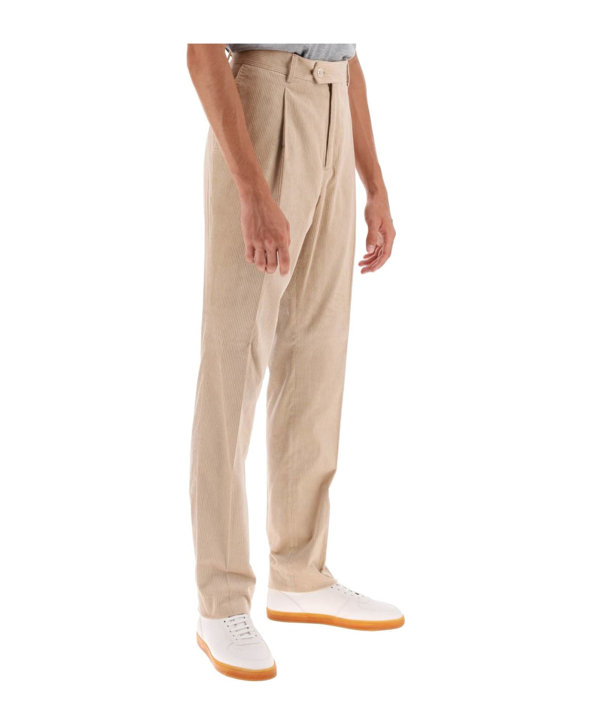 BRUNELLO CUCINELLI MEN'S CAMEL CORDUROY TROUSERS