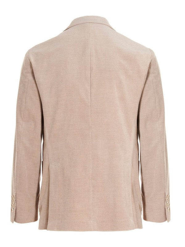 BRUNELLO CUCINELLI MEN'S SAND WOOL BLEND BLAZER