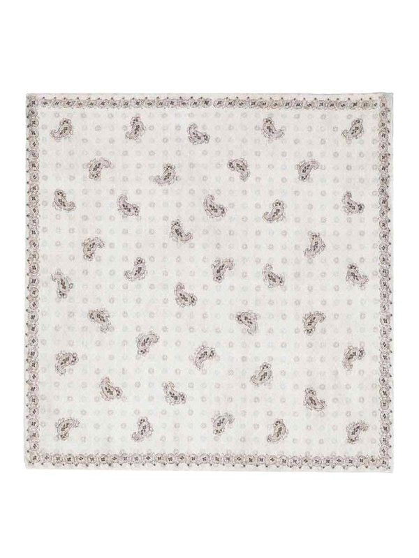 BRUNELLO CUCINELLI MEN'S ANTHRACITE SILK LINEN POCKETSQUARE