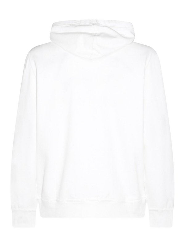 BRUNELLO CUCINELLI MEN'S OFF WHITE COTTON ZIP HOODIE