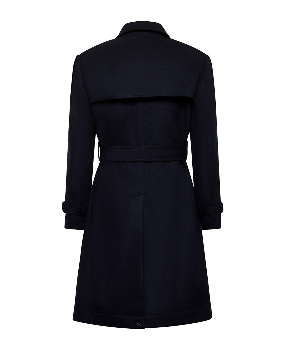 BRUNELLO CUCINELLI MEN'S NAVY DOUBLE BREASTED WOOL BELTED JACKET