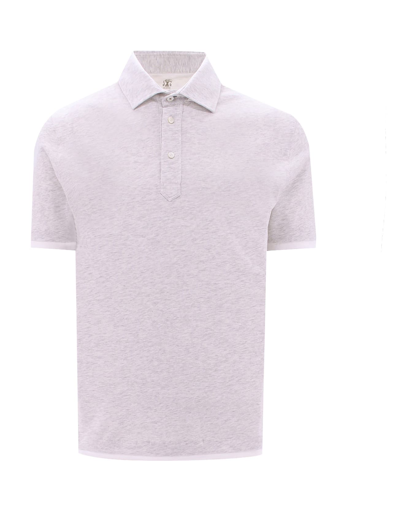 BRUNELLO CUCINELLI MEN'S PEARL WHITE POLO SHIRT