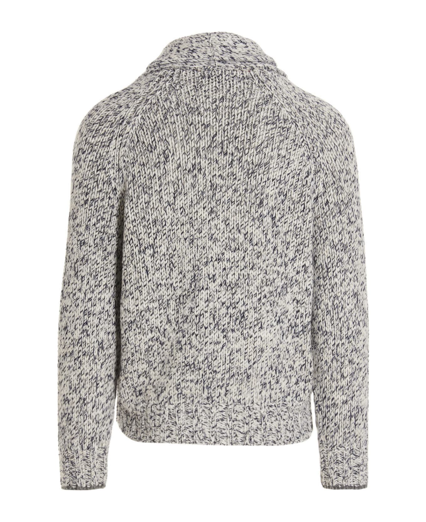 BRUNELLO CUCINELLI MEN'S MARLED SHAWL COLLAR KNIT CARDIGAN