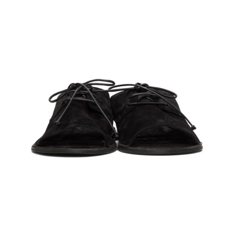 Mens | Marsèll Sandalaccio Suede Lace-Up Sandal Black
