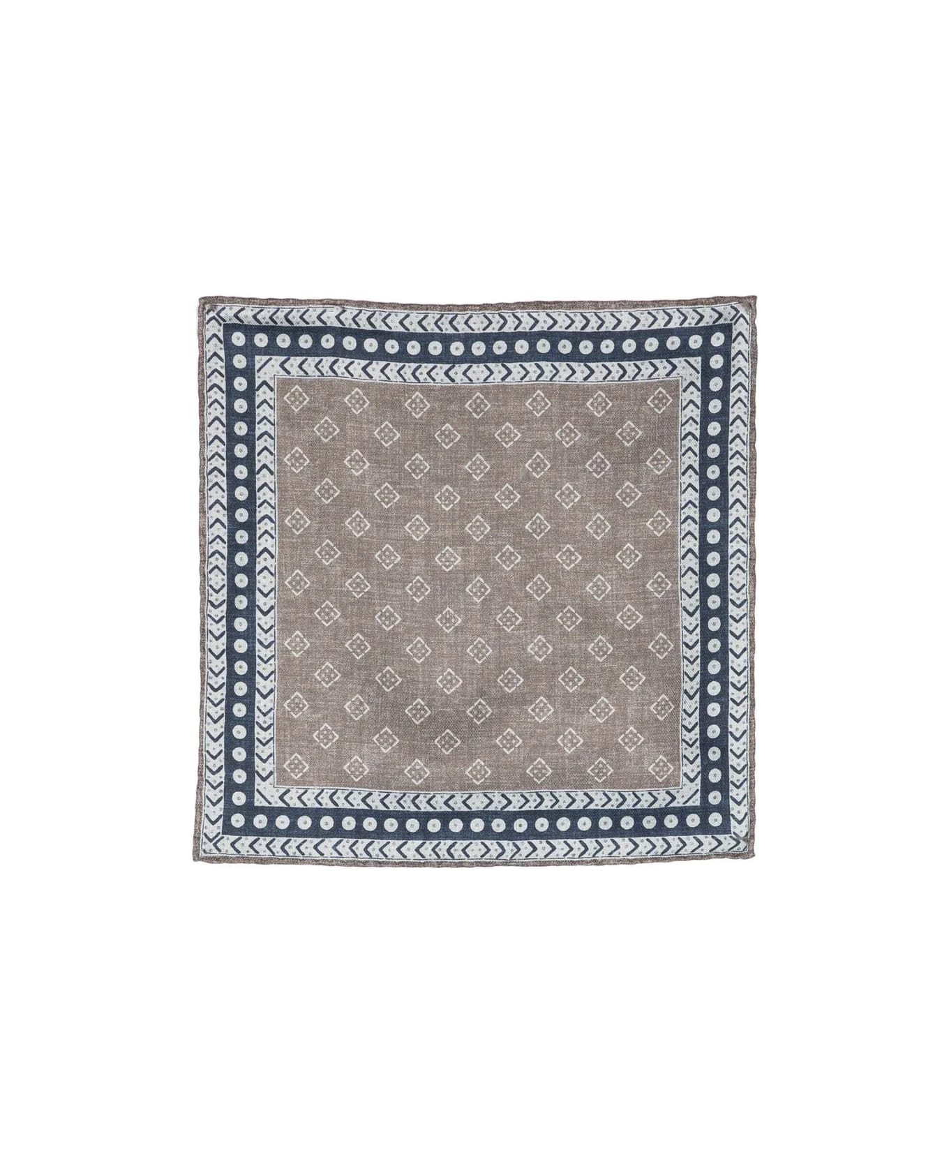 BRUNELLO CUCINELLI MEN'S MULTI-COLOR SILK PATTERNED POCKETSQUARE