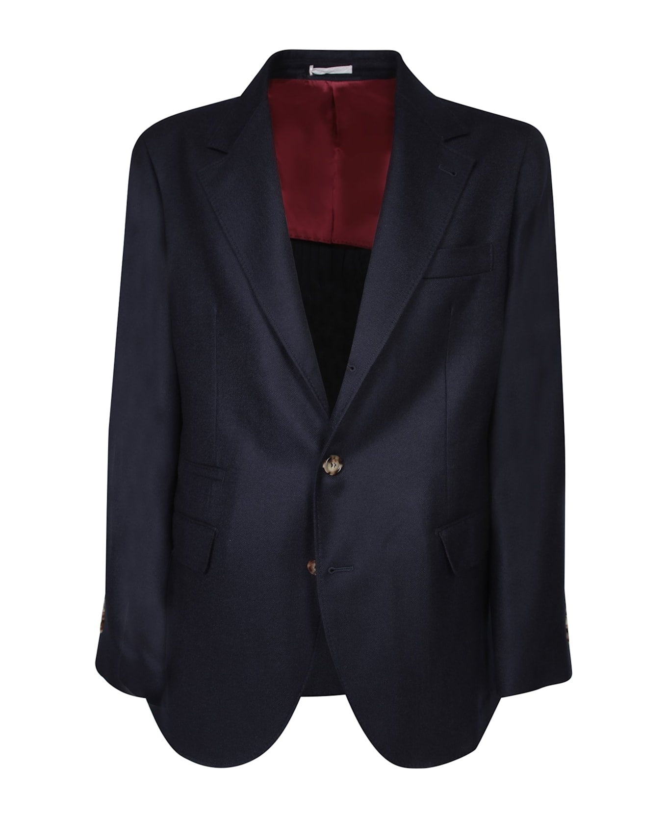 BRUNELLO CUCINELLI MEN'S NAVY DECONSTRUCTED BLAZER WITH LINING