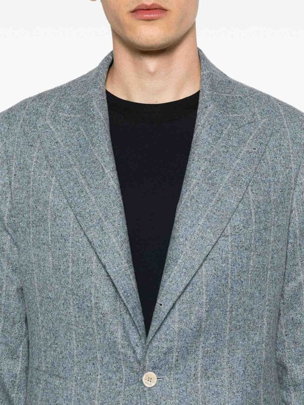 BRUNELLO CUCINELLI MEN'S LIGHT BLUE WOOL SUIT