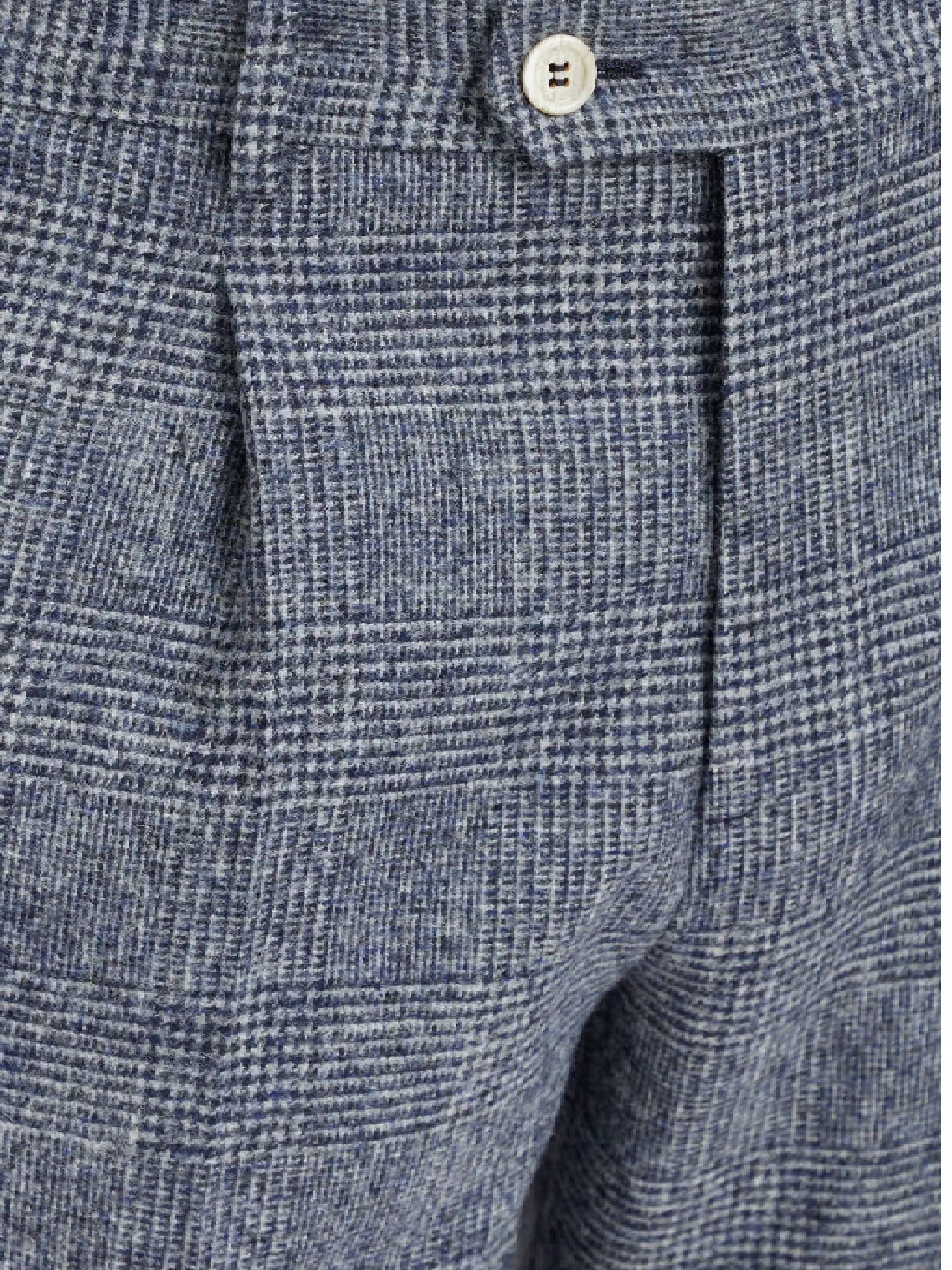 BRUNELLO CUCINELLI MEN'S GRAY PLAID TAILORED TROUSERS