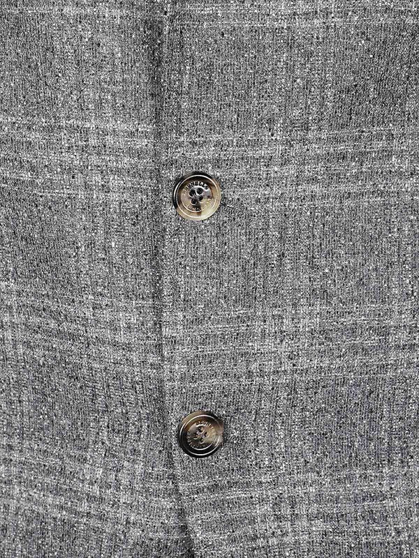 BRUNELLO CUCINELLI MEN'S MEDIUM GREY PLAID TAILORED SUIT