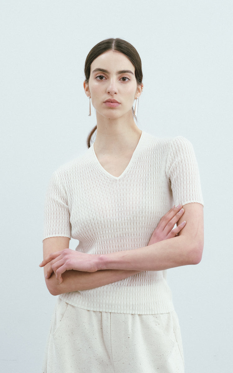 Sequined Wool SS Top