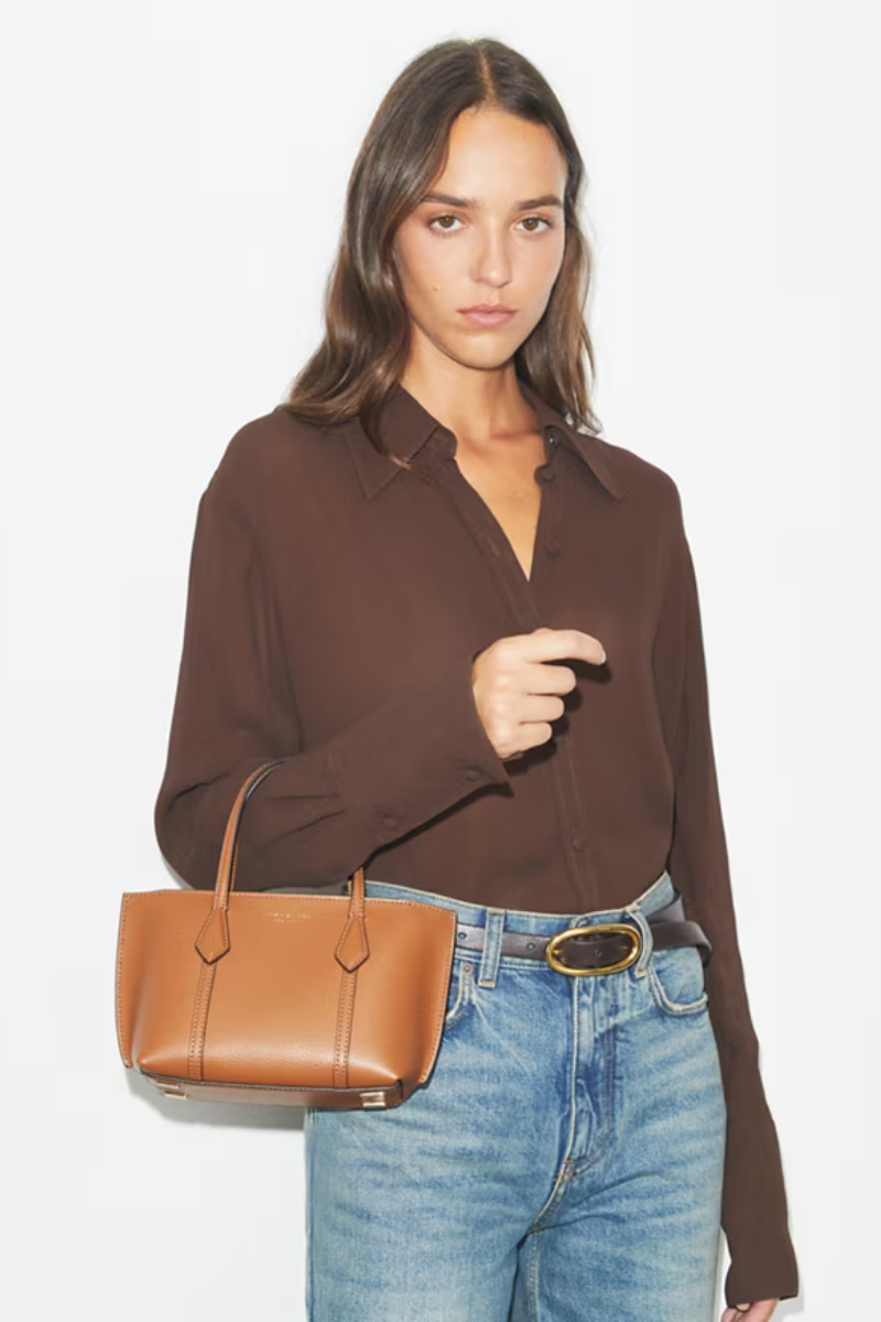 Tory Burch Perry Mini Tote Autumn Brown 177404-200