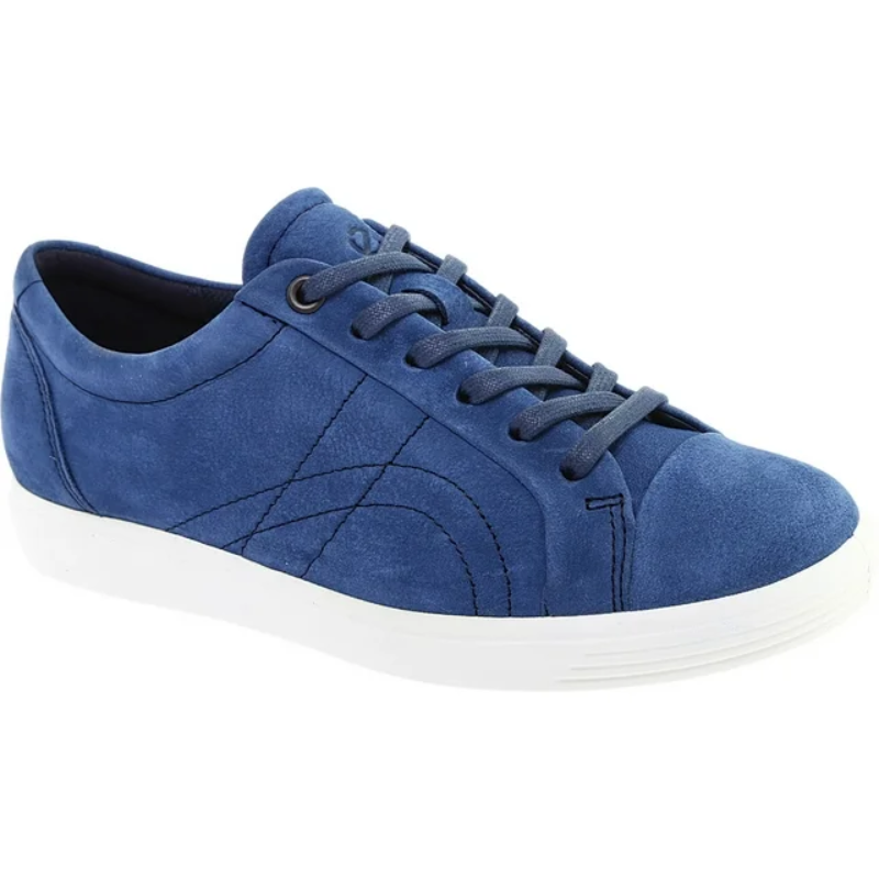 ECCO Women's Soft 7 Stitch Tie Sneaker - True Navy Leather