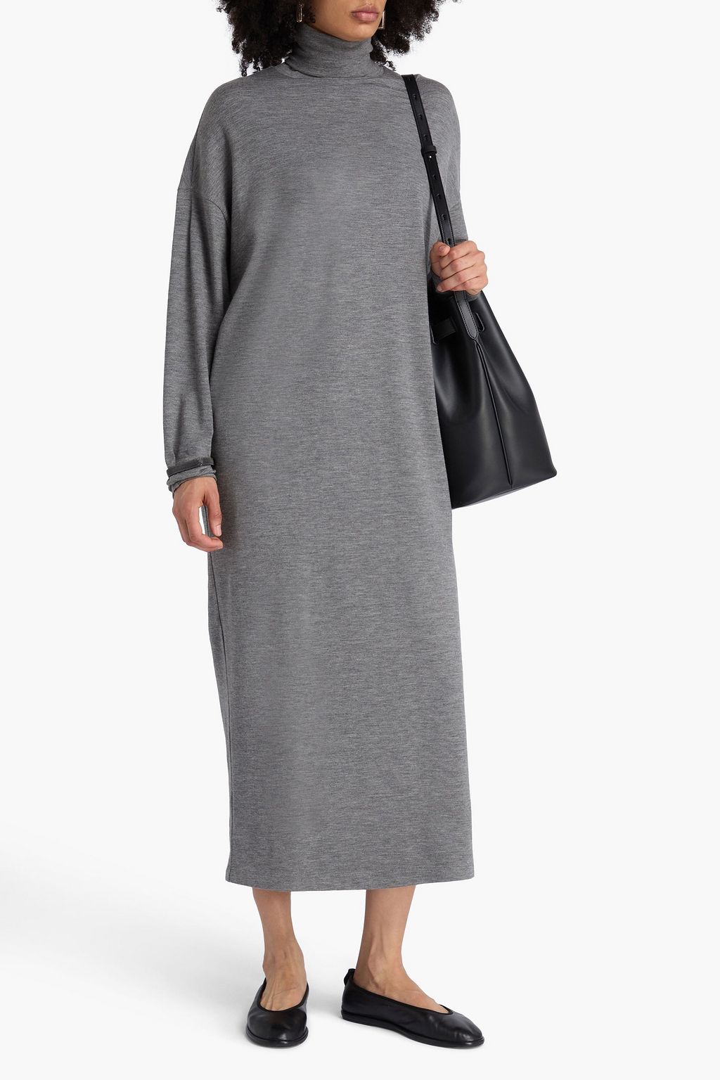 BRUNELLO CUCINELLI WOMEN'S MEDIUM GREY WOOL DRESS