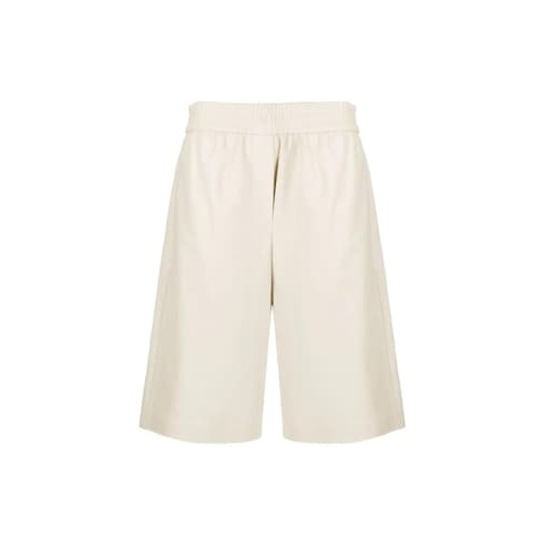BRUNELLO CUCINELLI WOMEN'S OFF WHITE LEATHER BERMUDA SHORTS