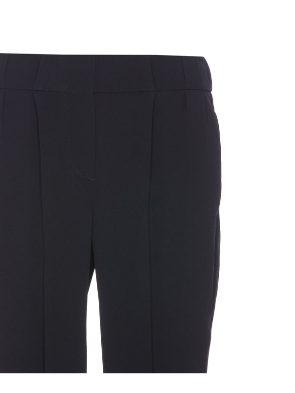 BRUNELLO CUCINELLI WOMEN'S NAVY TAILORED STRAIGHT-LEG TROUSERS
