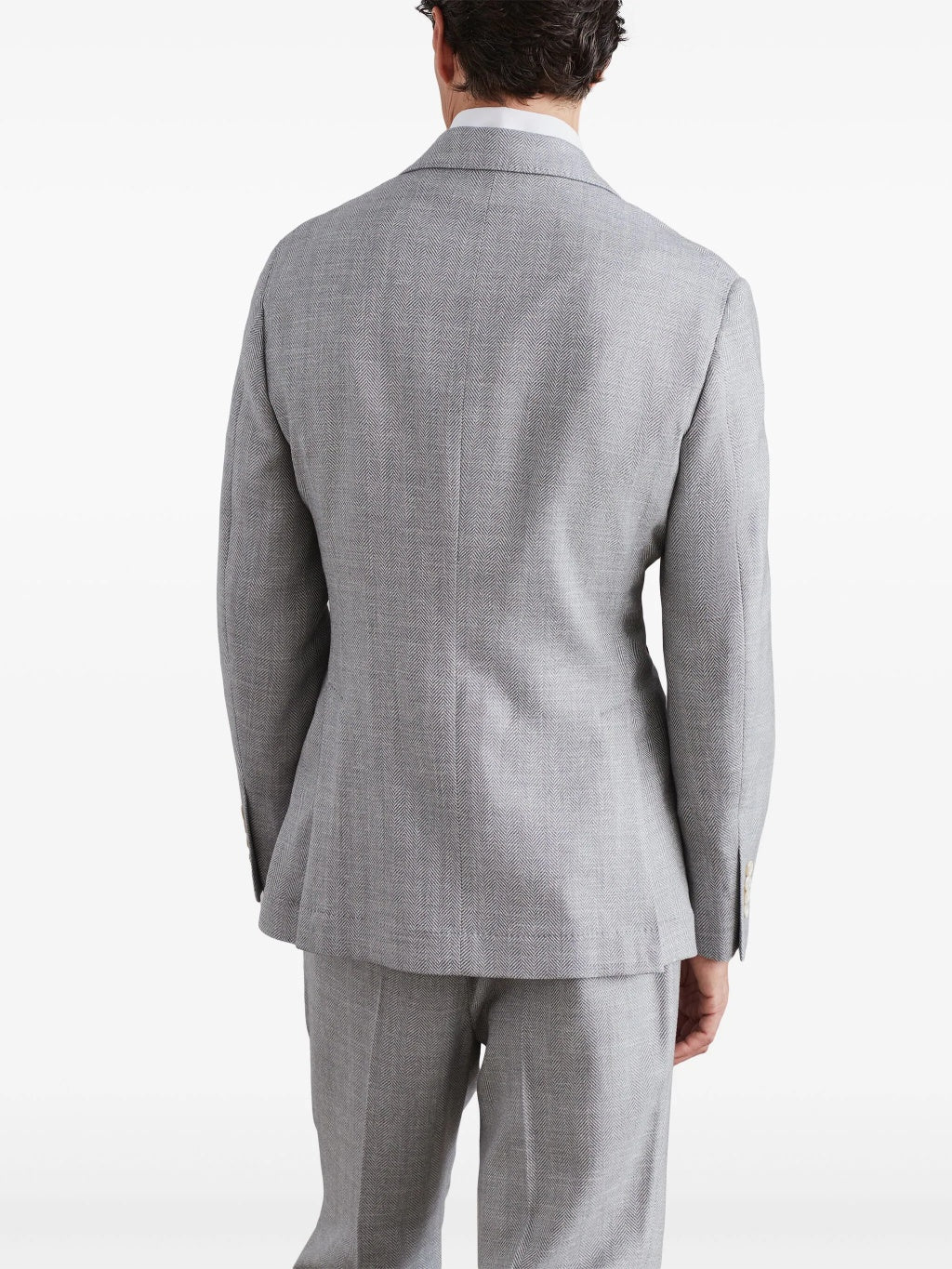 BRUNELLO CUCINELLI MEN'S LIGHT GREY WOOL BLAZER