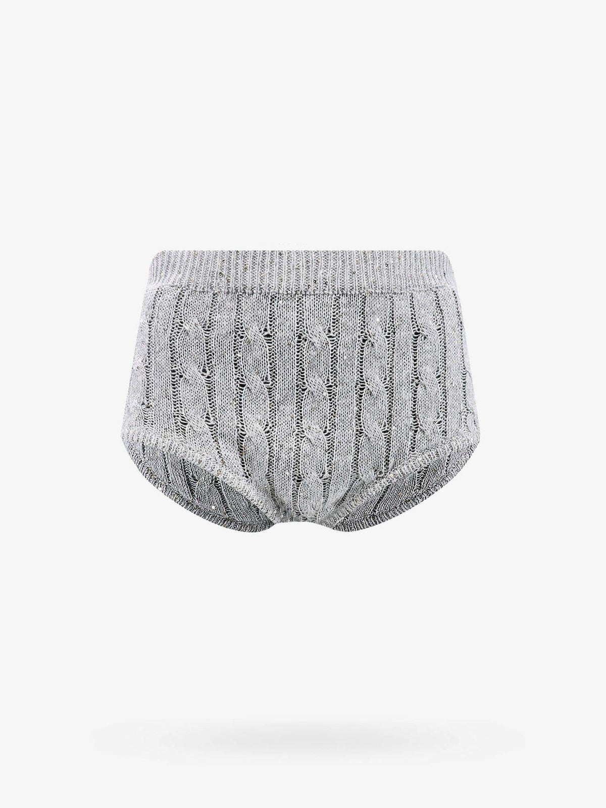 BRUNELLO CUCINELLI WOMEN'S PEBBLE CABLE KNIT LINEN SHORTS