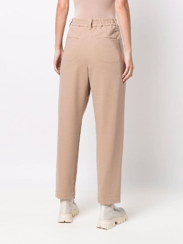 BRUNELLO CUCINELLI WOMEN'S ALMOND TAILORED TROUSERS
