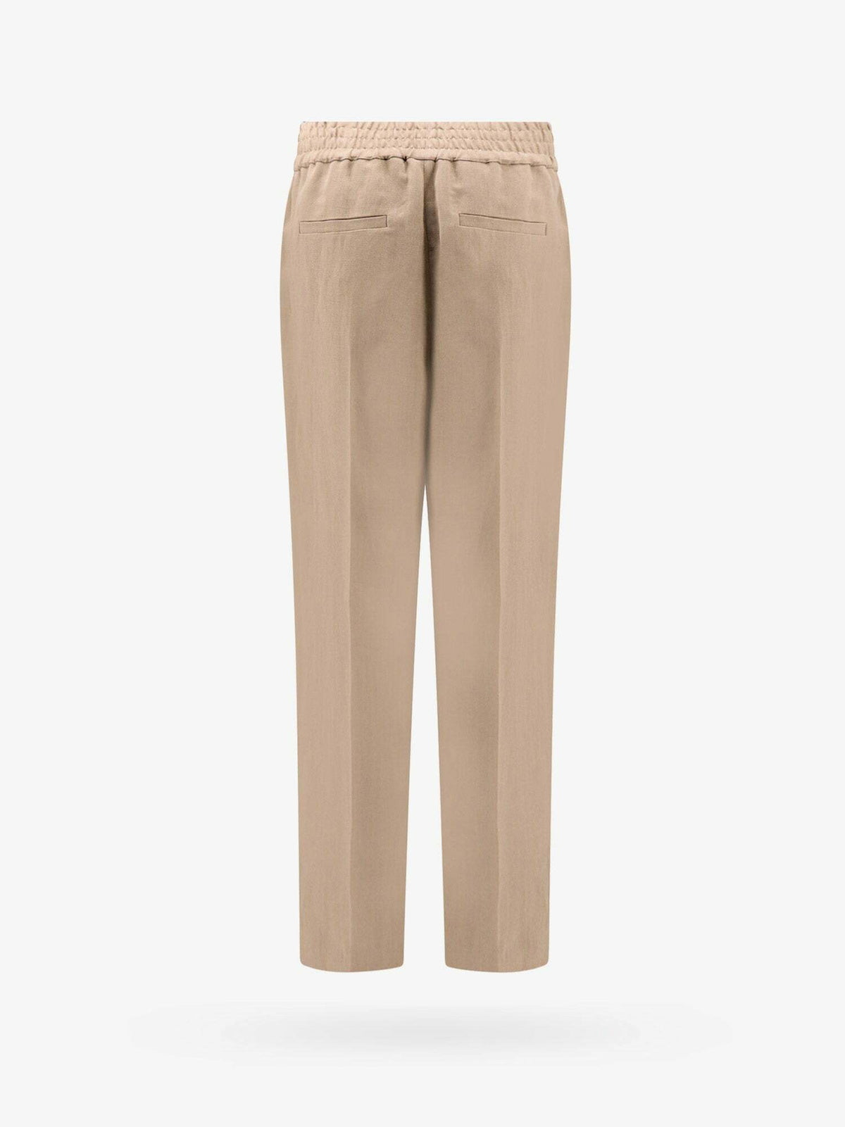 BRUNELLO CUCINELLI WOMEN'S BEIGE RELAXED LINEN TROUSERS