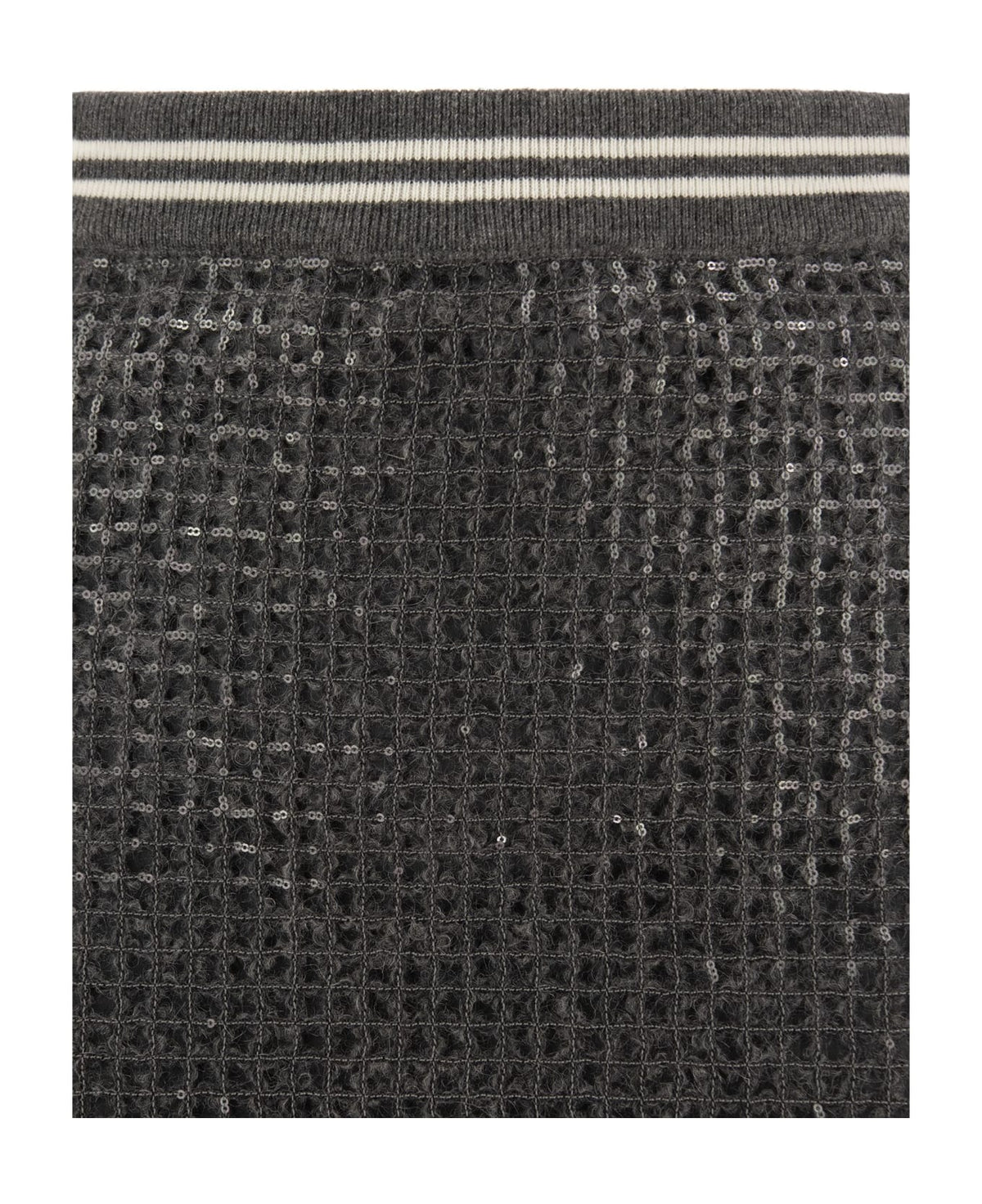 BRUNELLO CUCINELLI WOMEN'S DARK GREY TEXTURED SKIRT