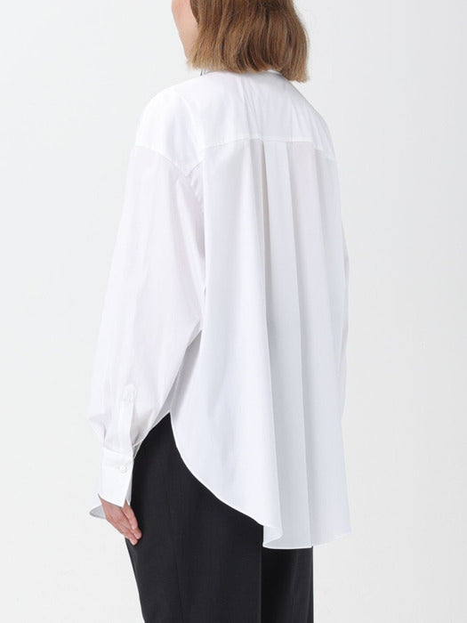 BRUNELLO CUCINELLI WOMEN'S WHITE SHIRT WITH CONTRAST COLLAR