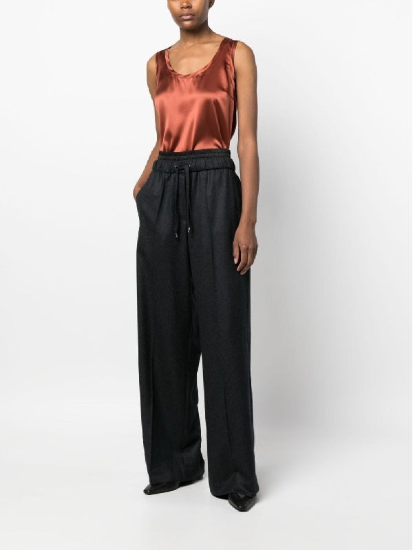 BRUNELLO CUCINELLI WOMEN'S RUST SATIN SLEEVELESS TOP
