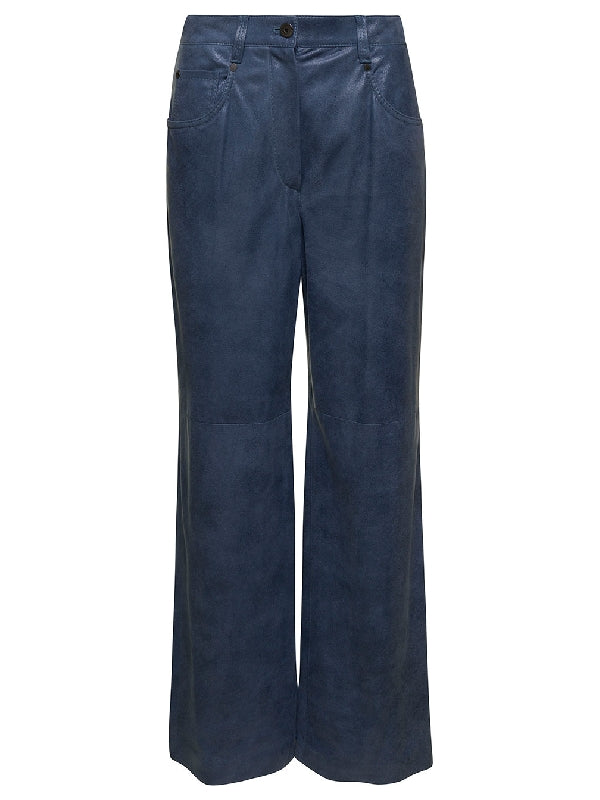 BRUNELLO CUCINELLI WOMEN'S MARLIN LEATHER PANTS