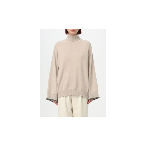 BRUNELLO CUCINELLI WOMEN'S BEIGE WOOL OVERSIZED SWEATER