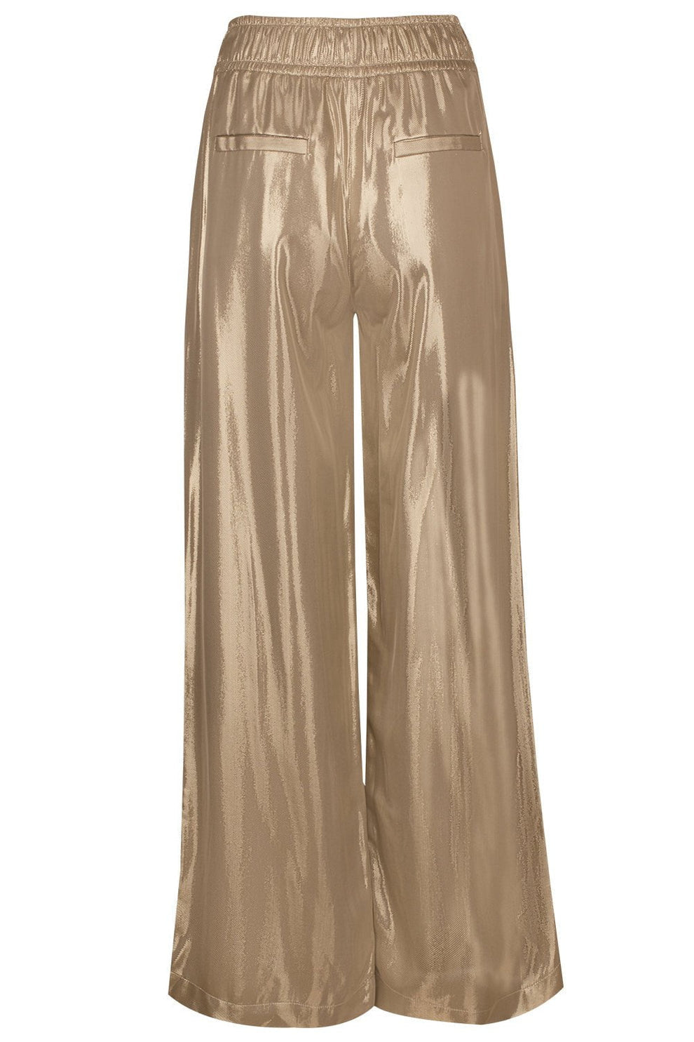 BRUNELLO CUCINELLI WOMEN'S SHINY GOLD WIDE TROUSERS