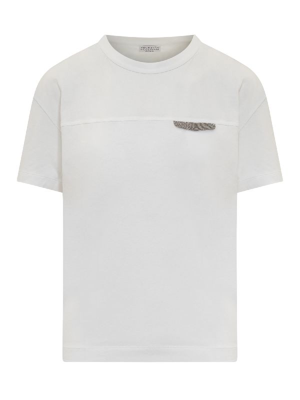 BRUNELLO CUCINELLI WOMEN'S WHITE COTTON RELAXED SHIRT
