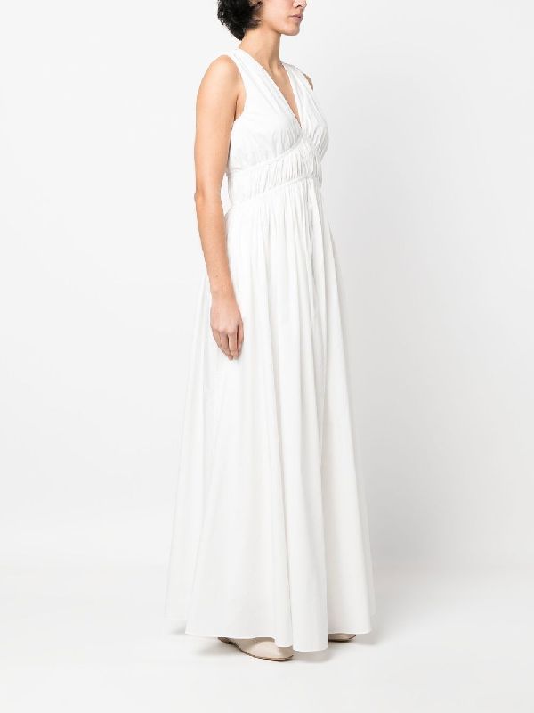 BRUNELLO CUCINELLI WOMEN'S OFF WHITE SLEEVELESS DRESS