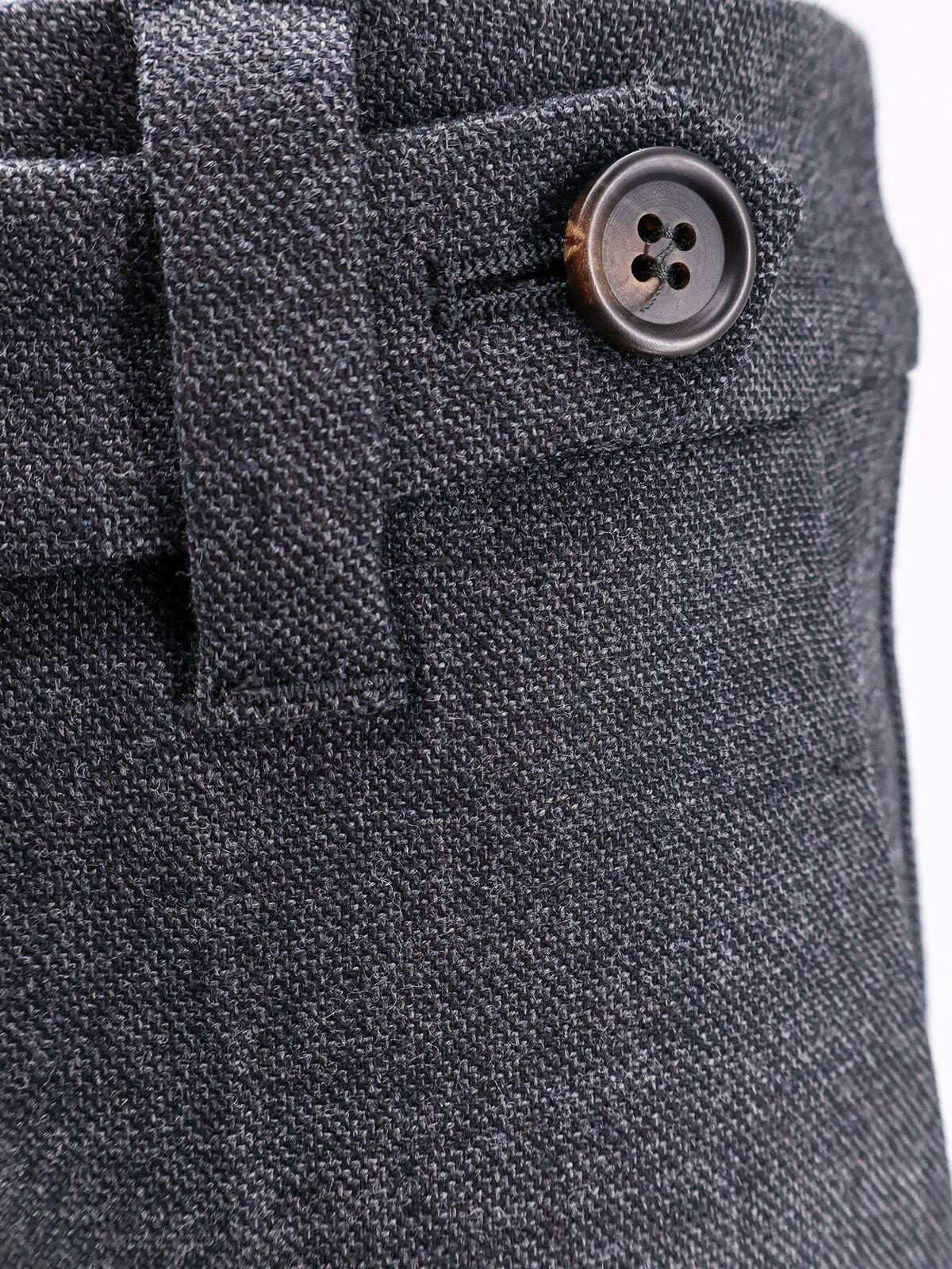 BRUNELLO CUCINELLI WOMEN'S DARK GREY WOOL TROUSERS