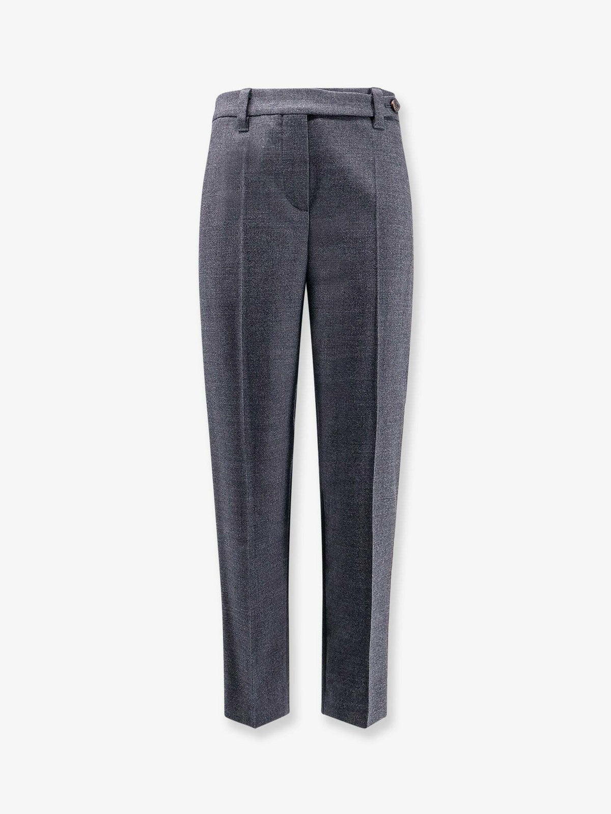 BRUNELLO CUCINELLI WOMEN'S DARK GREY WOOL TROUSERS