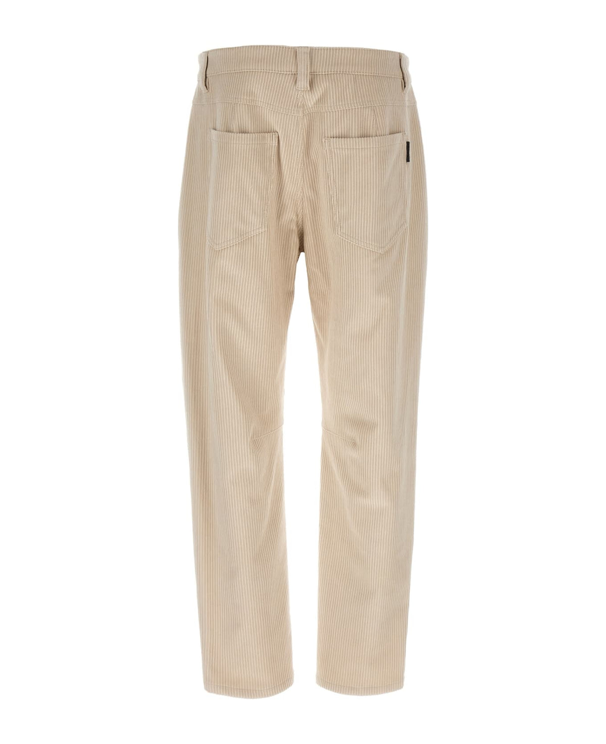 BRUNELLO CUCINELLI WOMEN'S CREAM CORDUROY STRAIGHT TROUSERS